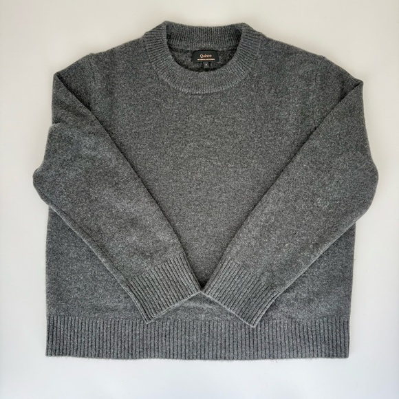 Quince Mongolian Cashmere Oversized Crewneck Sweater Charcoal Grey S - Picture 2 of 4